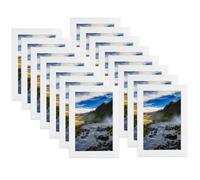 runxsam 15 cadres photo blancs 10x15 cm en bois MDF, mur/posé sur table | Face transparente anti-poussière; vertical/horizontal; montage facile; pour salon chambre bureau couloir