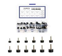 runxsam 21 Paires Embouts de Talon Chaussure Réparation, Embout Talon Aiguilles pour réparation de talons de chaussures, protège-talons, chevilles (7/8/9/10/11/12 mm)