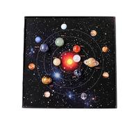 Runyangshi Lot de 8 planètes en cristal naturel avec boîte de présentation et guide, cadeau éducatif et décoratif pour les amateurs d'espace, enfants et adultes