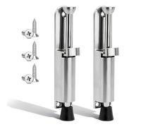 RUNYU 2 Pièces Arrêt de Porte avec Commande au Pied Réglable, Bloque Porte Sol en Alliage de Zinc, Bloc porte, Stop porte, Butée de Porte au Sol Pour l'intérieur et l'extérieur (Argent)