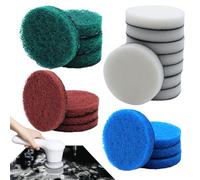 RUNYU 20 Pcs Tampon de Nettoyage Brosse de Nettoyage électrique Compatible Bosch Home/Garden 6033 Brosse Nettoyage Universelle (8×Pad Mousse 4×Pad Cuisine 4×Pad Abrasif 4×Pad Microfibre)
