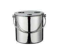 RUNZE765Z Accessoires de Bar Seau à Glace en Acier Inoxydable épaissi avec Couvercle Rabattable et poignée de Transport métal for fête d'affaires Famille Champagne pour Les fêtes(1.2L)