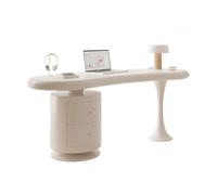 RUNZE765Z Bureau Classique Bureau en Bois Massif, Vent crème, Petit ménage, lumière française, Bureau de Luxe Forme styliste, Table Pc Premium pour écrire(160x60x75cm)