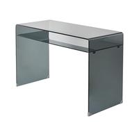 RUNZE765Z Bureau Classique Bureau en Verre trempé avec Rangement Ouvert, Table de Toilette for Ordinateur Portable Style Minimaliste Moderne pour écrire(M)