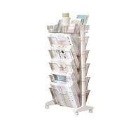 RUNZE765Z Classeur/Support d'imprimante Porte-Documents Transparent Mobile, Support de Stockage Livres données, étagère latérale Bureau Classeur pour Bureau à Domicile