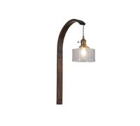 RUNZE765Z Décoration Art Walnut Bedroom Bedside Wall Lamp Suitable for Living Room(Transparent)
