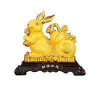 RUNZE765Z Décorations d'intérieur Décorations de Bureau, Sculpture Lapin du Zodiaque Chinois, Salon, entrée, Porte-Bonheur, Artisanat Feng Shui, Ornements Feng Shui au Bureau(Grand)