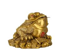 RUNZE765Z Décorations d'intérieur Pièce de Monnaie Grenouille Porte-Bonheur, décoration Table, Statue Fortune, Richesse for la Maison, Le Bureau, (Or) Feng Shui au Bureau(Petit)