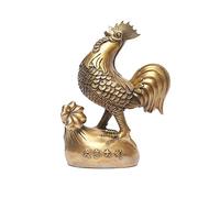 RUNZE765Z Décorations d'intérieur Sculpture de Poulet du Zodiaque Chinois, ameublement Maison, décoration Bureau, Coq en cuivre, Cadeau d'anniversaire, Fortune Feng Shui au Bureau