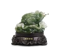 RUNZE765Z Décorations d'intérieur Statue de Crapaud Chinois en résine à 3 Pattes, décoration la Maison, d'argent, Grenouille Porte-Bonheur, Fortune Feng Shui au Bureau(Grand)