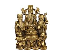 RUNZE765Z Décorations d'intérieur Statue en Bronze de Trois immortels, recrutez la Richesse et recevez des avantages, Ornements Porte-Bonheur Feng Shui, améliorez Fortune Feng Shui au Bureau(Grand)