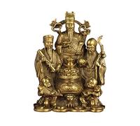 RUNZE765Z Décorations d'intérieur Statue en Bronze de Trois immortels, recrutez la Richesse et recevez des avantages, Ornements Porte-Bonheur Feng Shui, améliorez Fortune Feng Shui au Bureau(Petit)