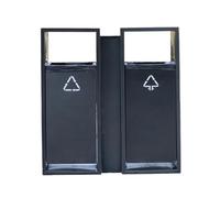 RUNZE765Z Poubelle d'extérieur avec Couvercle Poubelle d'extérieur à Base ajourée en métal, Double boîte, Poubelle Commerciale Grande Poubelle d'un Gallon