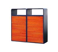 RUNZE765Z Poubelle d'extérieur avec Couvercle Poubelle extérieure en Bois d'imitation de Double boîte Poubelle Commerciale métal Grande Poubelle d'un Gallon