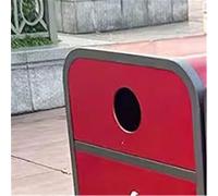 RUNZE765Z Poubelle d'extérieur avec Couvercle Poubelle Rouge de Double boîte en Plein air lieux publics commerciaux, Poubelle métal Grande Poubelle d'un Gallon