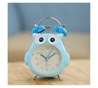 RUNZE765Z Réveil Owl Mute Digital Wake Up Table Horloge Cute Bague Bell Métal Chambre à Coucher de Quartz Réveil avec lumière de Nuit Horloge de Table(3)