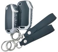 RUNZUIE Lot de 2 Coques de clé en TPU à 4 Boutons pour Kia K5 Forte Seltos Soul Sportage Sorento Cerato 2019-2023 2024 (Rabat Pliant)