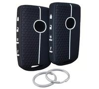 RUNZUIE Lot de 2 Porte-clés en Silicone à 4 Boutons compatibles avec Mazda 3 6 CX-30 CX-5 CX-9 CX-50 2023, 2022, 2021, 2020, 2019 (Noir a)