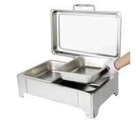 RUODATONLY 9L Chafing Dish Buffet Chauffant INOX Chauffe Plat Electrique Buffet Warmers Server Professionnel pour Le Dîner de Banquet, Garder Les Aliments Frais et Délicieux,