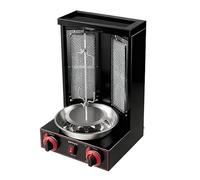 RUODATONLY Grill électrique Machine à Kebab électrique Gril à Kebab électrique Machine à Gyroscope avec 2 brûleurs de Chauffage Gril à Kebab électrique Gril de Table Rôtissage de 10 kg Black