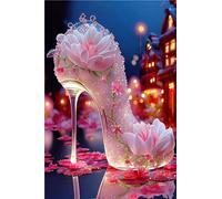 Ruohuo Diamond Painting Chaussures en cristal, 5D Diamond Painting, Broderie Diamant, Peinture Diamant, Puzzle Diamond Painting pour Adultes, Décoration Intérieur Diamant Painting 30x40cm-607