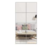 Ruomeng Carreaux de Miroir Pleine Longueur - 30,5 cm x 8 pièces - Miroir Mural sans Cadre pour Maison, Salle de Sport, vanité, Chambre à Coucher, Salon
