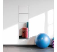 Ruomeng Carreaux de Miroir Pleine Longueur - 35,6 x 30,5 cm x 4 pièces Miroir de Salle de Sport sans Cadre Miroir Mural pour Salle de Bain, Chambre à Coucher, Salon