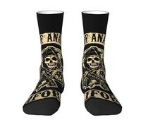 RUOPASWEAST anarchy TV Series Sons Chaussettes Mi-Mollet Bicolores - Socquettes Rock Motard - Accessoire Mode Fan Série TV - Cadeau SAMCRO
