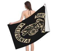 RUOPASWEAST Anarchy TV Series Sons Serviette De Bain Microfibre 80x130 Cm - Drap Doux Séchage Rapide Motif Rock Série TV - Serviette Fan Samcro Cadeau Biker