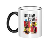 RUOPASWEAST Big Rock Time Music Rush Mug Céramique 330ML - Tasse à Café avec Poignée et Bord Coloré - Design BTR - Résistant au Lave-vaisselle - Cadeau pour Fans de Musique