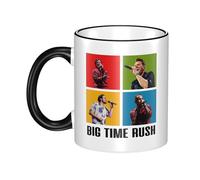 RUOPASWEAST Big Rock Time Music Rush Mug Céramique 330ML - Tasse à Café avec Poignée et Bord Coloré - Design BTR - Résistant au Lave-vaisselle - Cadeau pour Fans de Musique
