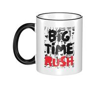 RUOPASWEAST Big Rock Time Music Rush Mug Céramique 330ML - Tasse à Café avec Poignée et Bord Coloré - Design BTR - Résistant au Lave-vaisselle - Cadeau pour Fans de Musique