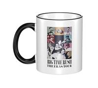 RUOPASWEAST Big Rock Time Music Rush Mug Céramique 330ML - Tasse à Café avec Poignée et Bord Coloré - Design BTR - Résistant au Lave-vaisselle - Cadeau pour Fans de Musique