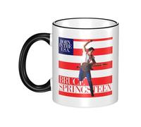 RUOPASWEAST Bruce Singer Springsteen Rock Tasse en céramique 330 ml The Boss tasse commémorative groupe de rock classique Logo design anniversaire cadeau de Noël Tasse à café et à thé