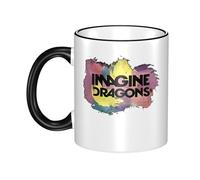 RUOPASWEAST Dra*gons Pop Rock Band Imagine Mug en céramique - Tasse à café ou à thé avec anse 330 ml - Ustensiles de cuisine pour les fans de rock - Cadeau original
