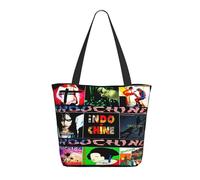RUOPASWEAST For Indochine-Rock Band Sac fourre-tout pour femme - Sac shopping groupe pop rock français - Grand sac à bandoulière léger pour la plage, le travail, cadeau pour les fans de musique