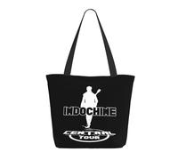RUOPASWEAST For Indochine-Rock Band Sac fourre-tout pour femme - Sac shopping groupe pop rock français - Grand sac à bandoulière léger pour la plage, le travail, cadeau pour les fans de musique