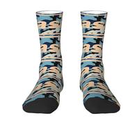 RUOPASWEAST Liam Singer Gallagher Chaussettes mi-mollet colorblock - Chaussettes rétro Britpop pour hommes et femmes - Cadeau pour les fans de rock - Produits dérivés streetwear élégants