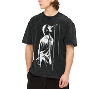 RUOPASWEAST Liam Singer Gallagher T-Shirt Vintage en Coton délavé pour Homme, épaules Tombantes, Manches Courtes, Oversize, Cadeau pour Les Fans de Concerts Small