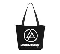 RUOPASWEAST Linkin Rock Band Park Sac de courses réutilisable pour femme - Sac fourre-tout léger style rock des années 90 - Cadeau écologique pour fan - Motif groupe alternatif