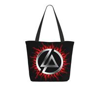 RUOPASWEAST Linkin Rock Band Park Sac de courses réutilisable pour femme - Sac fourre-tout léger style rock des années 90 - Cadeau écologique pour fan - Motif groupe alternatif