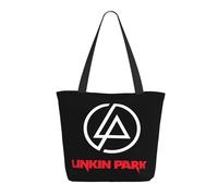 RUOPASWEAST Linkin Rock Band Park Sac de courses réutilisable pour femme - Sac fourre-tout léger style rock des années 90 - Cadeau écologique pour fan - Motif groupe alternatif