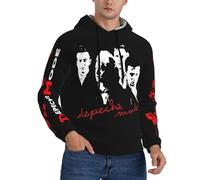 RUOPASWEAST Mode Music De&PE&Che Band Sweat à Capuche Homme - Hoodie Coton Confortable à Manches Longues - Pull Streetwear Rock Music Fans - Vêtement de Sport Décontracté - Cadeau Musique Medium