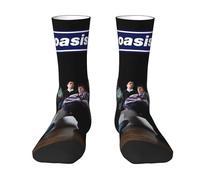 RUOPASWEAST O*a*sis Rock Band Chaussettes mi-mollet colorblock - Chaussettes rétro Britpop pour hommes et femmes - Cadeau pour les fans de rock - Produits dérivés streetwear élégants