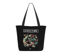 RUOPASWEAST Rock Band Chester Singer Bennington Sac de courses réutilisable pour femme - Sac fourre-tout léger style rock des années 90 - Cadeau écologique pour fan - Motif groupe alternatif