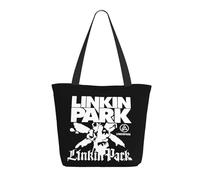 RUOPASWEAST Rock Band Chester Singer Bennington Sac de courses réutilisable pour femme - Sac fourre-tout léger style rock des années 90 - Cadeau écologique pour fan - Motif groupe alternatif