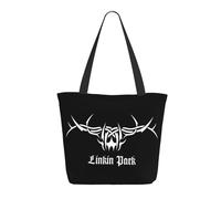 RUOPASWEAST Rock Band Chester Singer Bennington Sac de courses réutilisable pour femme - Sac fourre-tout léger style rock des années 90 - Cadeau écologique pour fan - Motif groupe alternatif