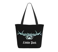 RUOPASWEAST Rock Band Chester Singer Bennington Sac de courses réutilisable pour femme - Sac fourre-tout léger style rock des années 90 - Cadeau écologique pour fan - Motif groupe alternatif