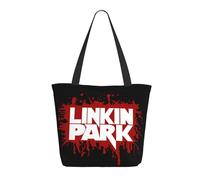 RUOPASWEAST Rock Band Chester Singer Bennington Sac de courses réutilisable pour femme - Sac fourre-tout léger style rock des années 90 - Cadeau écologique pour fan - Motif groupe alternatif