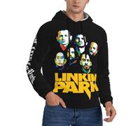 RUOPASWEAST Rock Band Chester Singer Bennington Sweat à Capuche pour Homme - Sweat à Capuche Groupe de Rock des années 2000 - Logo Classique - Cadeau pour Fan de Musique métal Alternative XX-Large